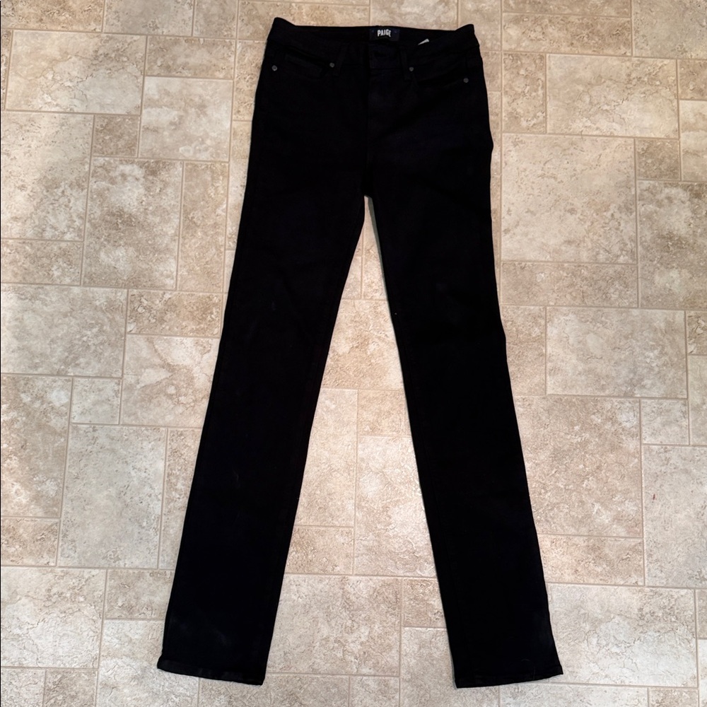 PAIGE Women's Classic Black Straight Leg Jeans